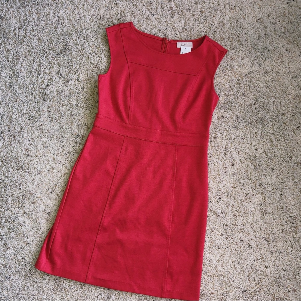 LOFT Red Orange Dress - Picture 1 of 5